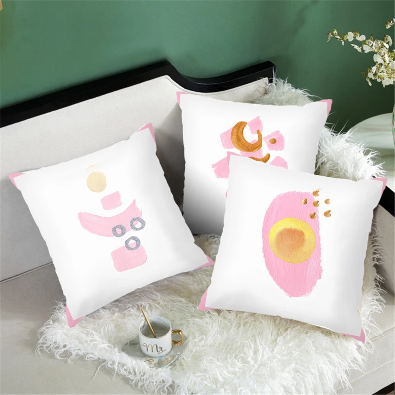 

Cartoon Food Ice Cream Pillow Covers Decorative Fruit Cake Pattern White Pillowcase Home Decor Throw Pillows for Sofa Chair