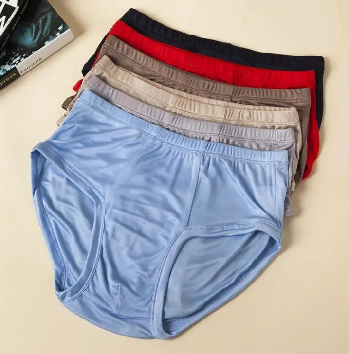Мужские трусы из 30% натурального шелка 70% вискозы нижнее белье L XL 2XL 3XL 1061 | Мужская