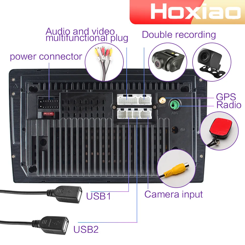 Автомобильный Android размеры 9 и 10 дюймов 2 Din RDS Двойной объектив автомобиль радио 4