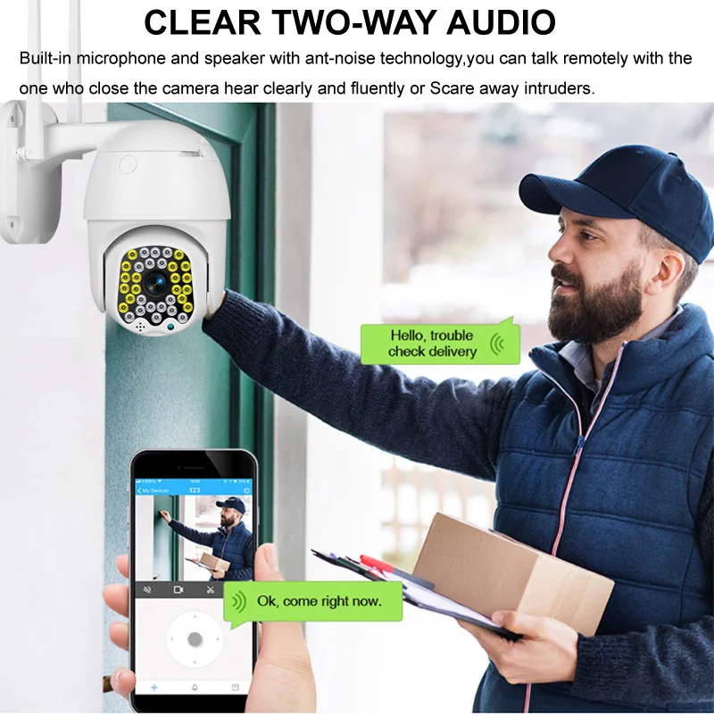 1080P наружная IP-камера Wi-Fi CCTV 360 PTZ защита безопасности наблюдение умный дом