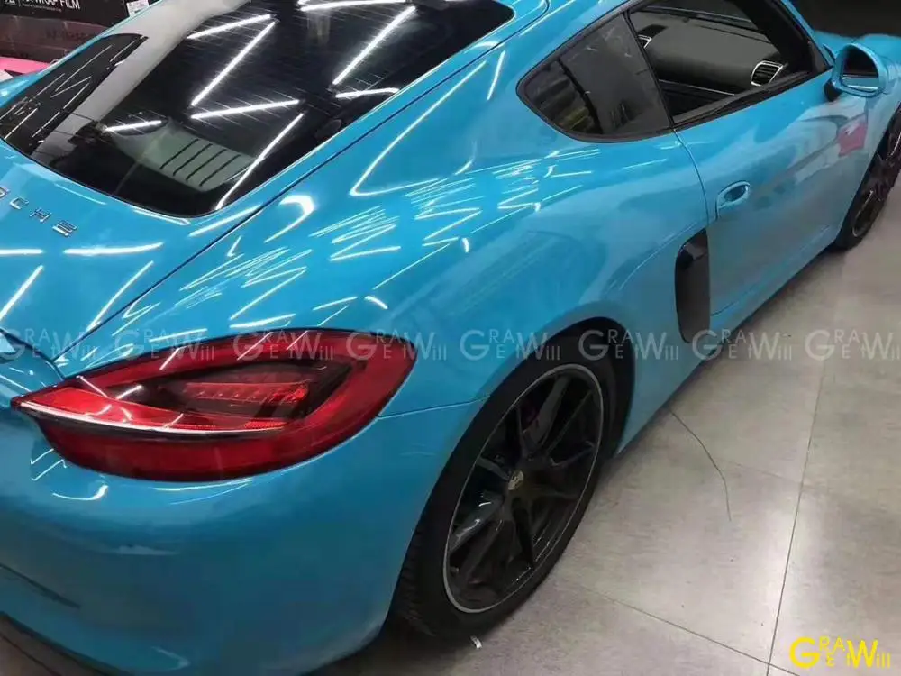 Высококачественная синяя виниловая пленка Майами без пузырьков воздуха