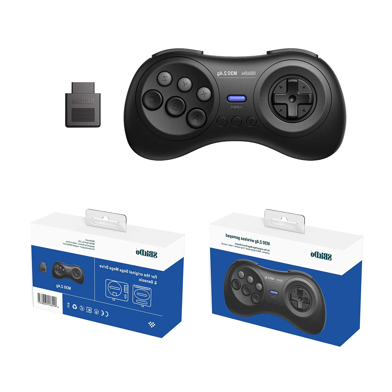 

8BitDo M30 2.4G Wireless Gamepad for Sega Genesis/Sega Genesis Mini/Mega Drive Mini Game Controller
