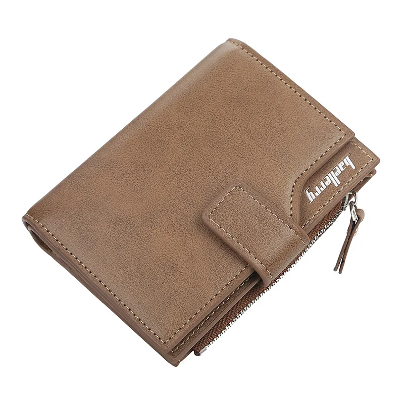 Baellerry Business Wallet Men Leather Men Wallets Purse Short Design Male Clutch Leather Wallet Mens Money Bag Quality Guarantee - Цвет: BROWN
