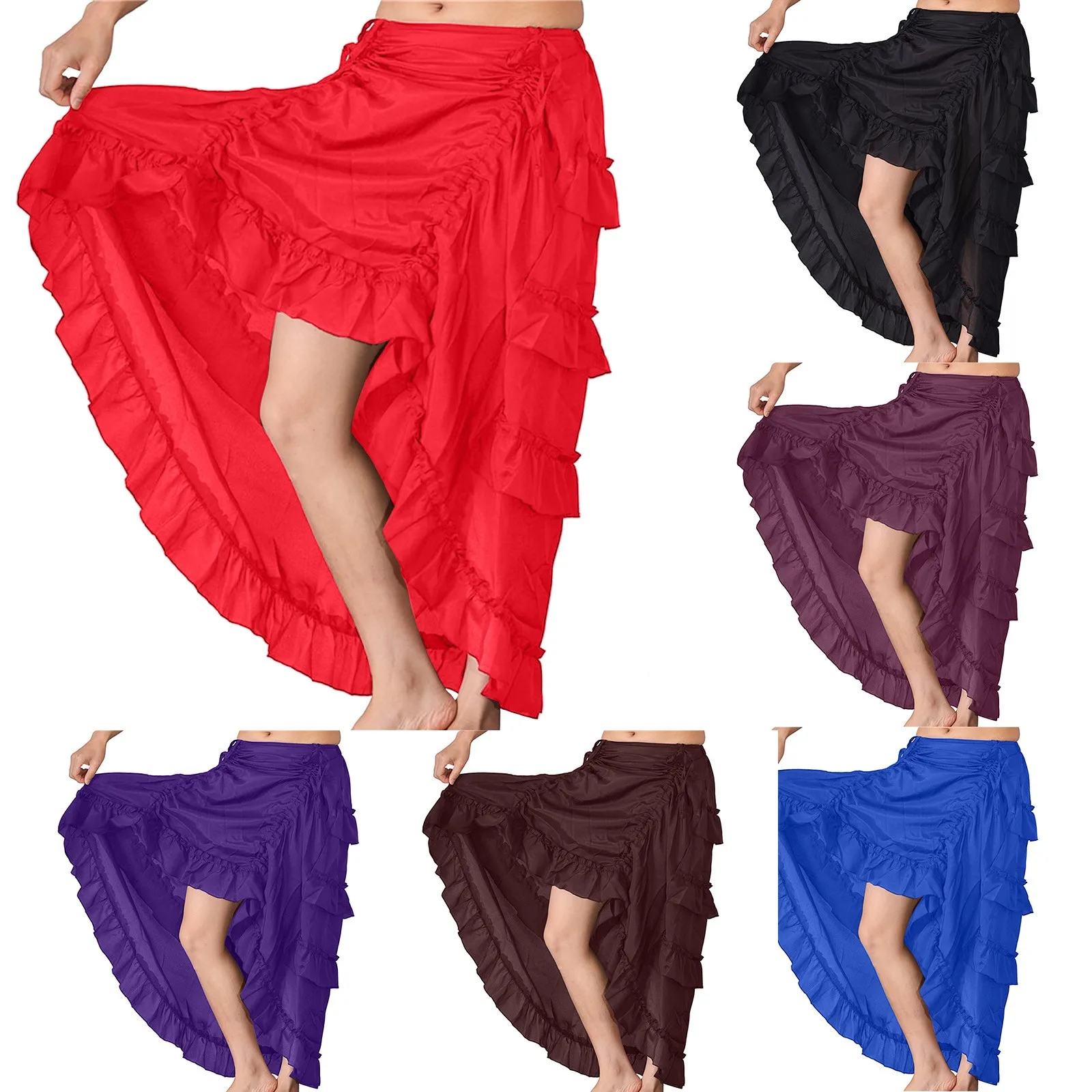 

New Women Steampunk Gothic Skirt Ruffles Pirate Skirt