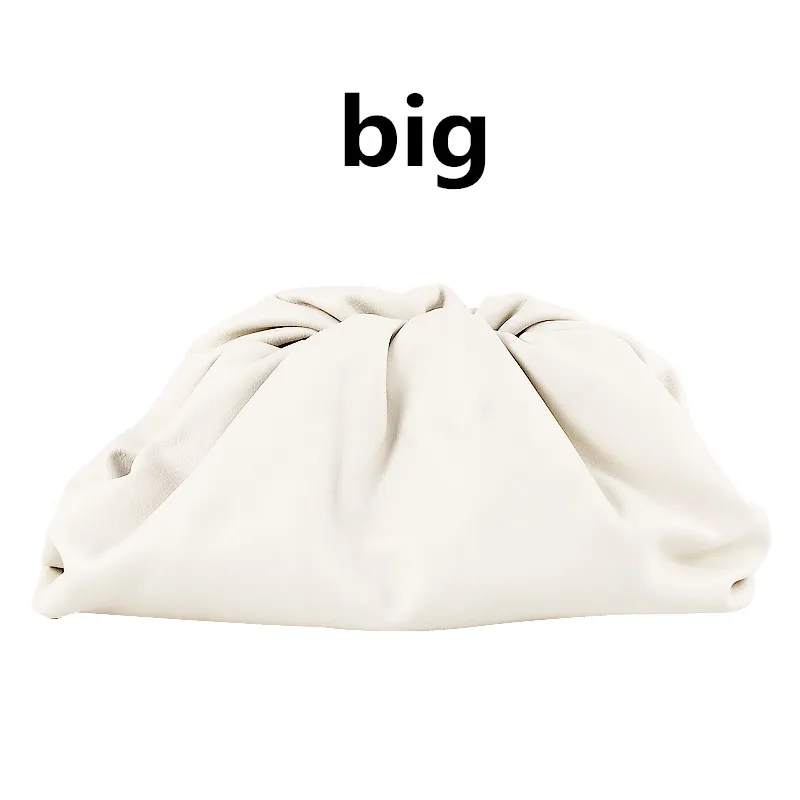 big white Дневной клатч, вечерние сумочки, женская большая сумка с рюшами, кожаная сумочка, летняя сумка, белая, коричневая - Цвет: big white