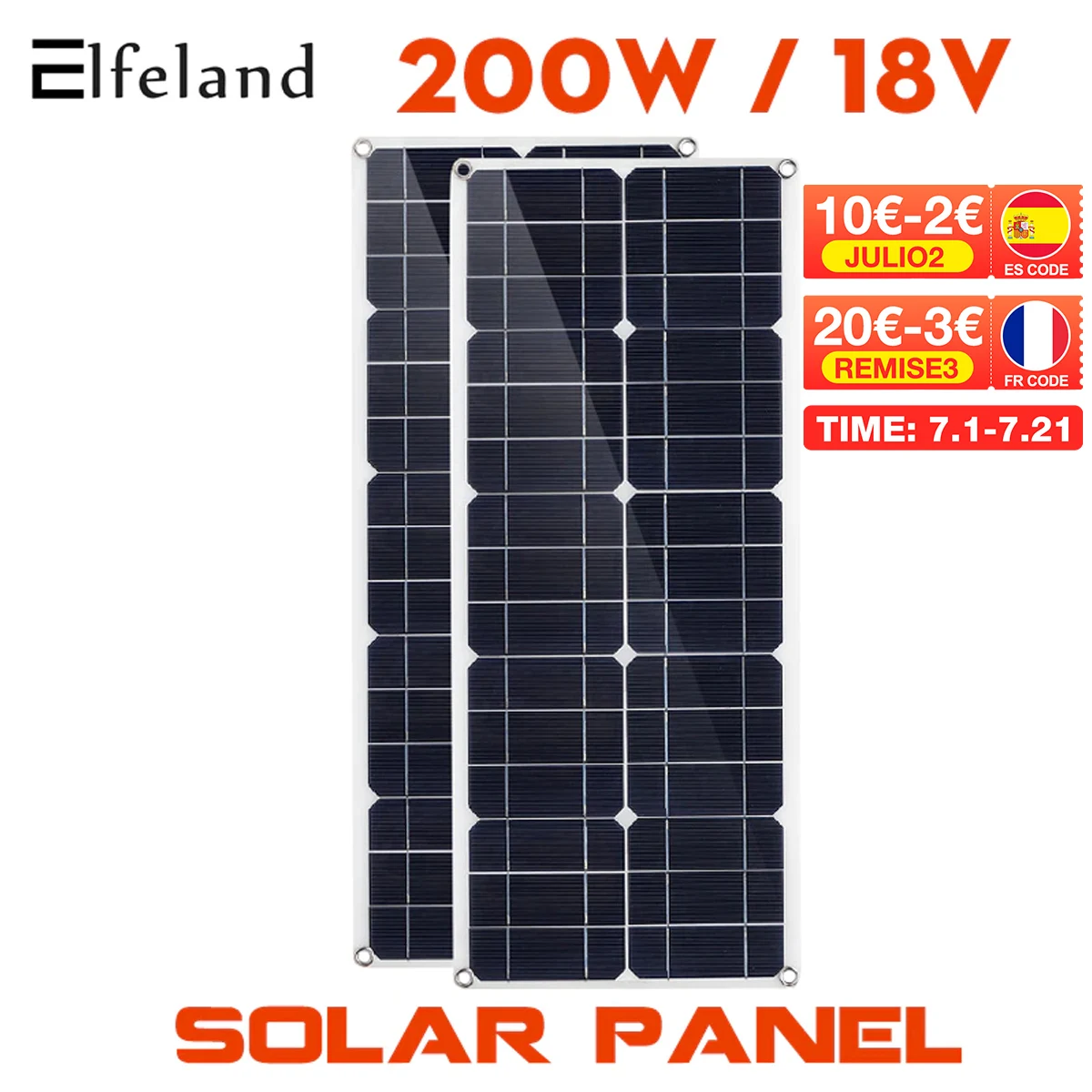 100W/200W 100A контроллер Панели солнечные двойной 12v/5В USB Водонепроницаемый солнечных