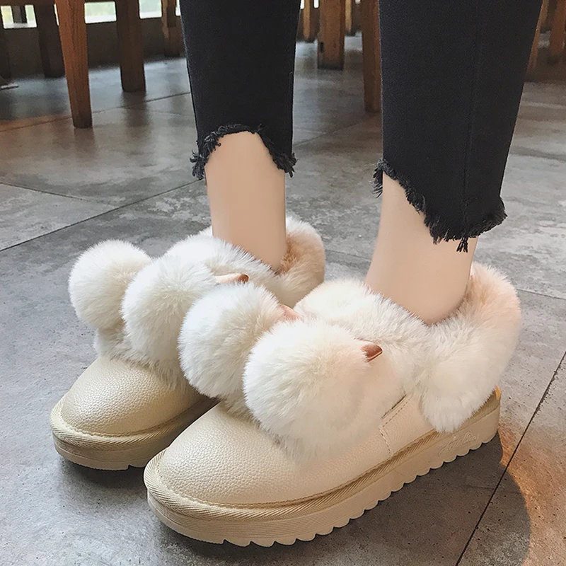 Lucyever/Новинка 2019 года зимние сапоги из толстого плюша женская обувь на меху