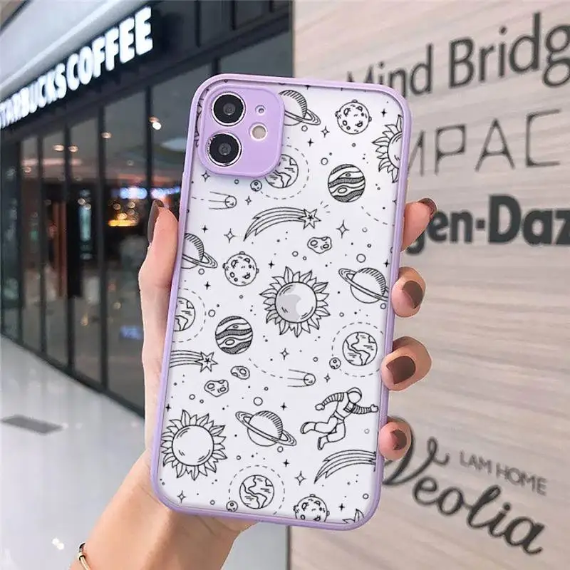 

starry universe paper plane travel mapPhone Case matte transparent For iphone 7 8 11 12 plus mini x xs xr pro max cover
