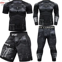 running sets mens fitness sportswear gym clothes quick dry mma boxing sport suits workout jogging rashguard training tracksuit