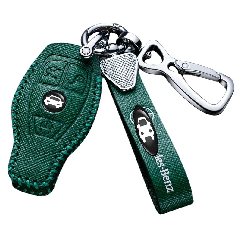 

For Mercedes-Benz A B C E S GLB GLC GLE Class W177 W247 Genuine Leather Key Case Bag Shell Cover Cap Protector Car Accessories