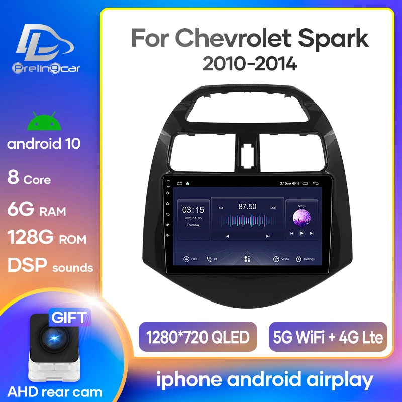 Автомобильная Мультимедийная система Prelingcar автомагнитола 2 Din на Android 10 0 для Chevrolet