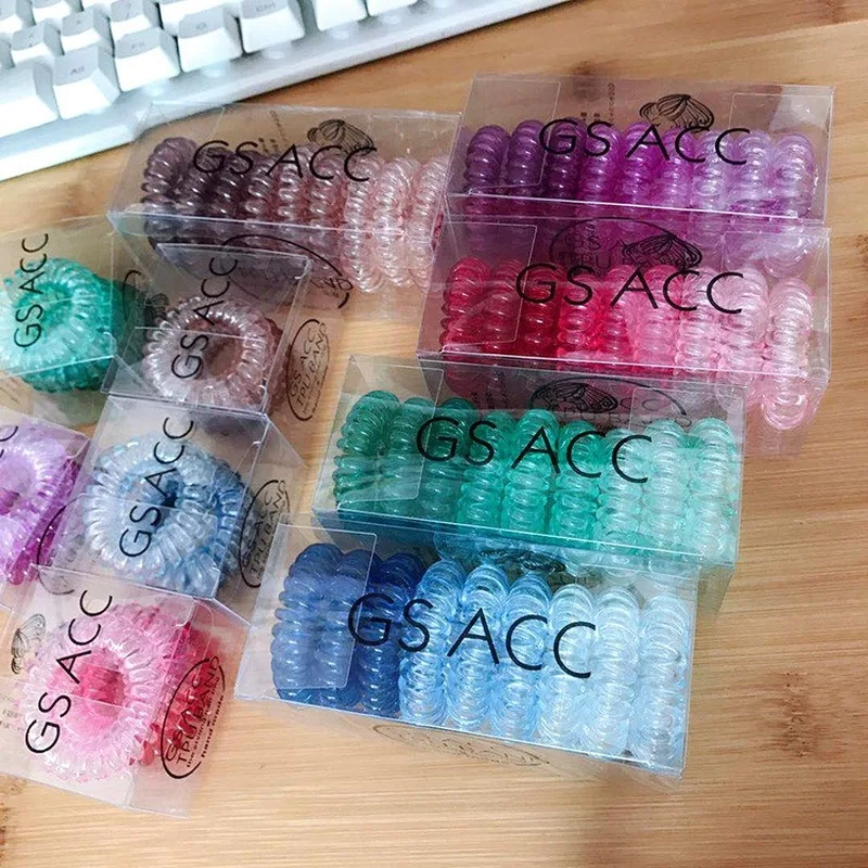 

9pcs/set Telephone Colorful Hair Ties Woman Elastic Hairband Ponytail Holders Hair Ropes Wires Scrunchies Headwear