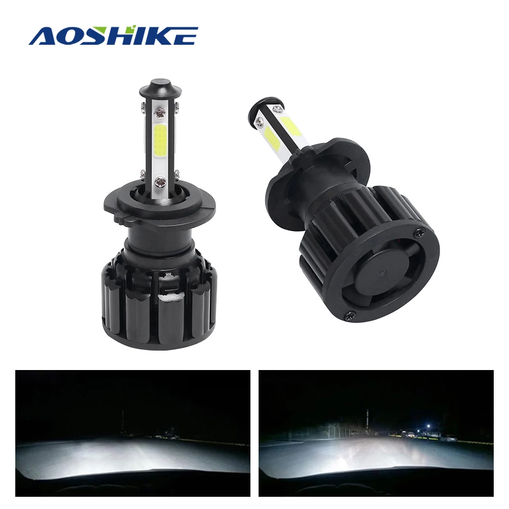 Автомобильные светодиодные лампы AOSHIKE 2 шт. 12 в 24 X16 6500K 9005 H4 H7 H11 фары
