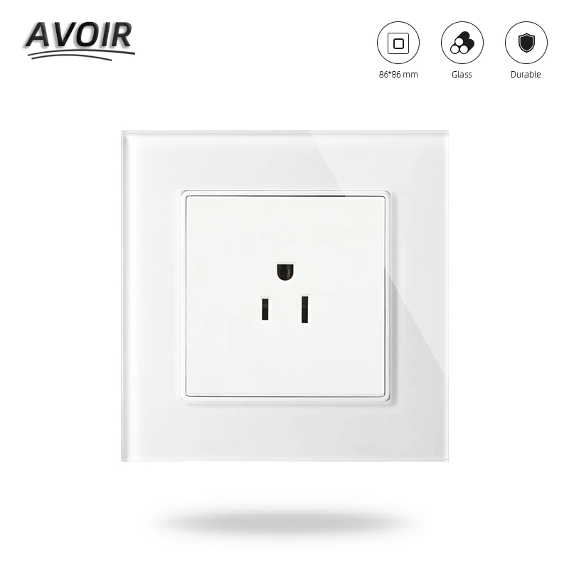 

Avoir Power Sockets America and Japan Standard Sockets Wall Glass Panel Electrical Plug Outlet 86mm*86mm US JP Standard