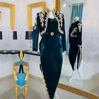 Реальное изображение вечерние платья алжирский Karakou с длинным рукавом вечернее Вечерние Платья С Кружевной Вышивкой разрез Арабский стиль вечернее платье Vestido De Festa