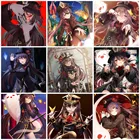 Алмазная вышивка, картина Genshin Impact Hu Tao, картина стразы, игровой персонаж, Мультяшные мозаичные бусины ручной работы сделай сам