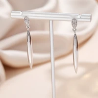 new charm water drop earrings colorful cubic zirconia goldsilver color long earrings for women fashion jewelry simple gifts