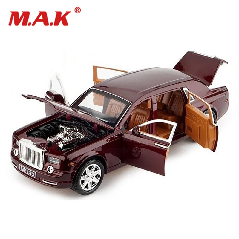 

3 colors kids toys 1:24 scale Rolls-Royce Phantom W sound&light pullback model diecast car mini toys collections gifts for child