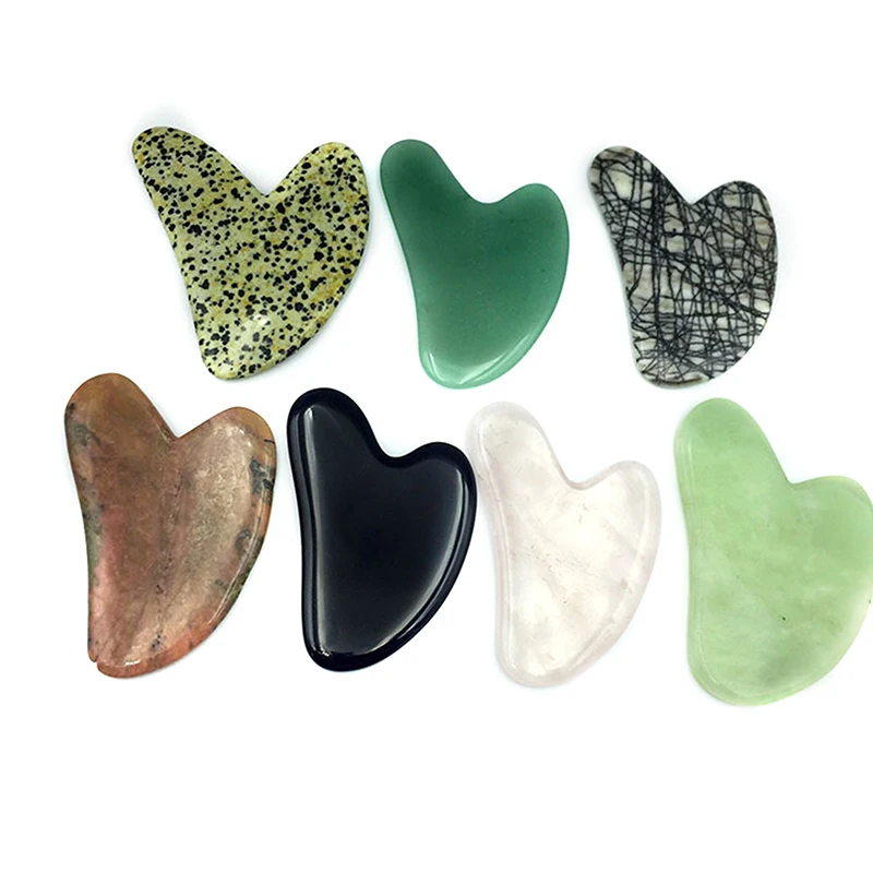 Face Gua Sha Stone Board Jade Gua Sha Scraper Massager Tool Multicolor Face Eye Neck Back Body Acupuncture Gouache Scraper