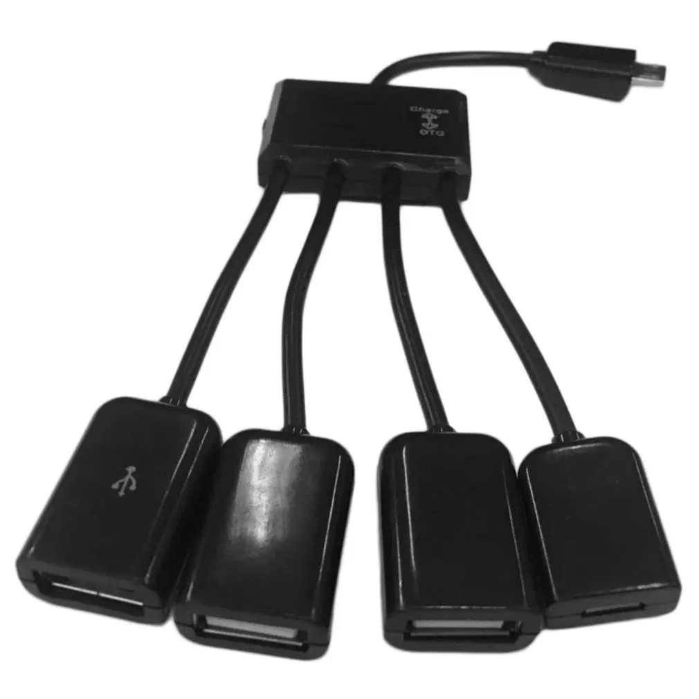 4 в 1 Порты Micro usb-хаб адаптера переменного тока с Мощность зарядки OTG USB HUB хост