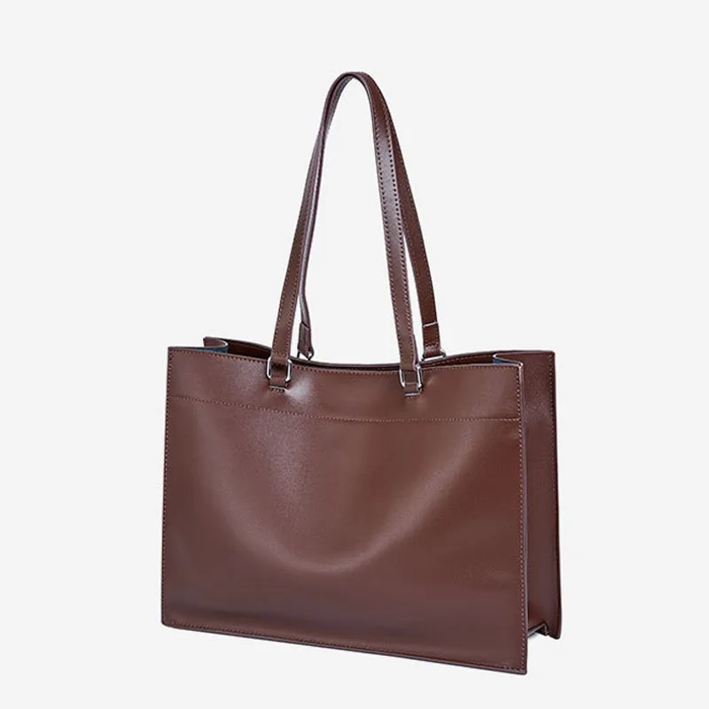 

2021 New shoulder bag large capacity leather tote bag simple commuter briefcase original handbag High fashion handbag Women Bag