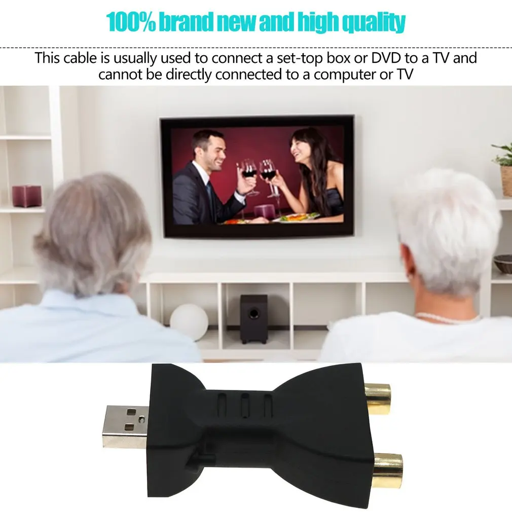 USB Gold-plated Male To 3RCA Female Audio Adapter Video AV TV Box DVD Signal Transfer Converter |