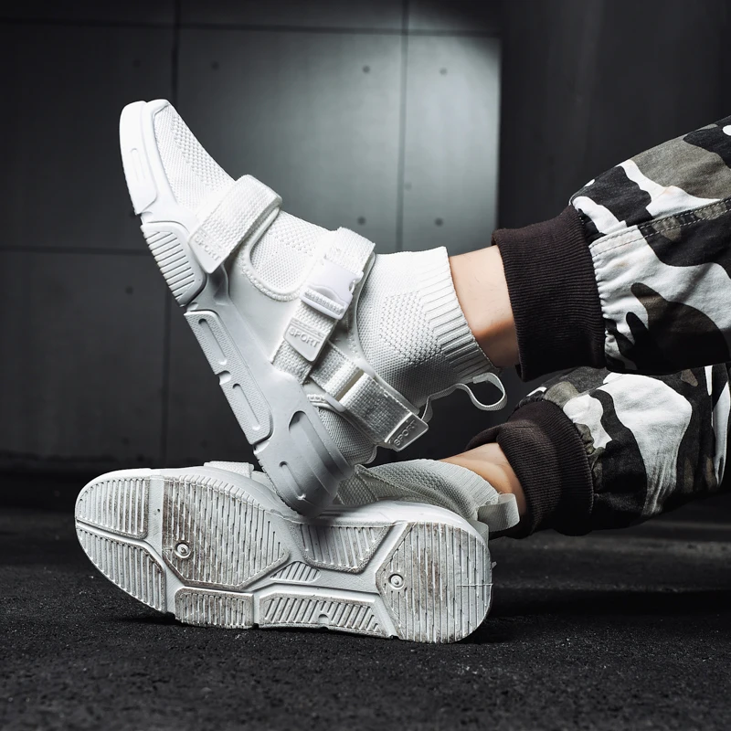 Дышащая обувь новые летающие тканые высокие баскетбольные туфли Баскетбольная