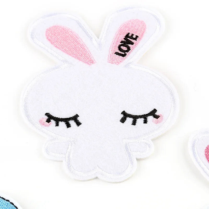 5 шт./партия вышитые тканевые наклейки нашивки с изображением кролика и животных