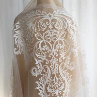 large wedding dress applique bridal lace applique floral corded lace applique vintage off white applique 9659 5cm 1 piece