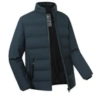 Мужская повседневная стеганая куртка, черная теплая парка, плотная ветровка, укороченная куртка, зима 2021