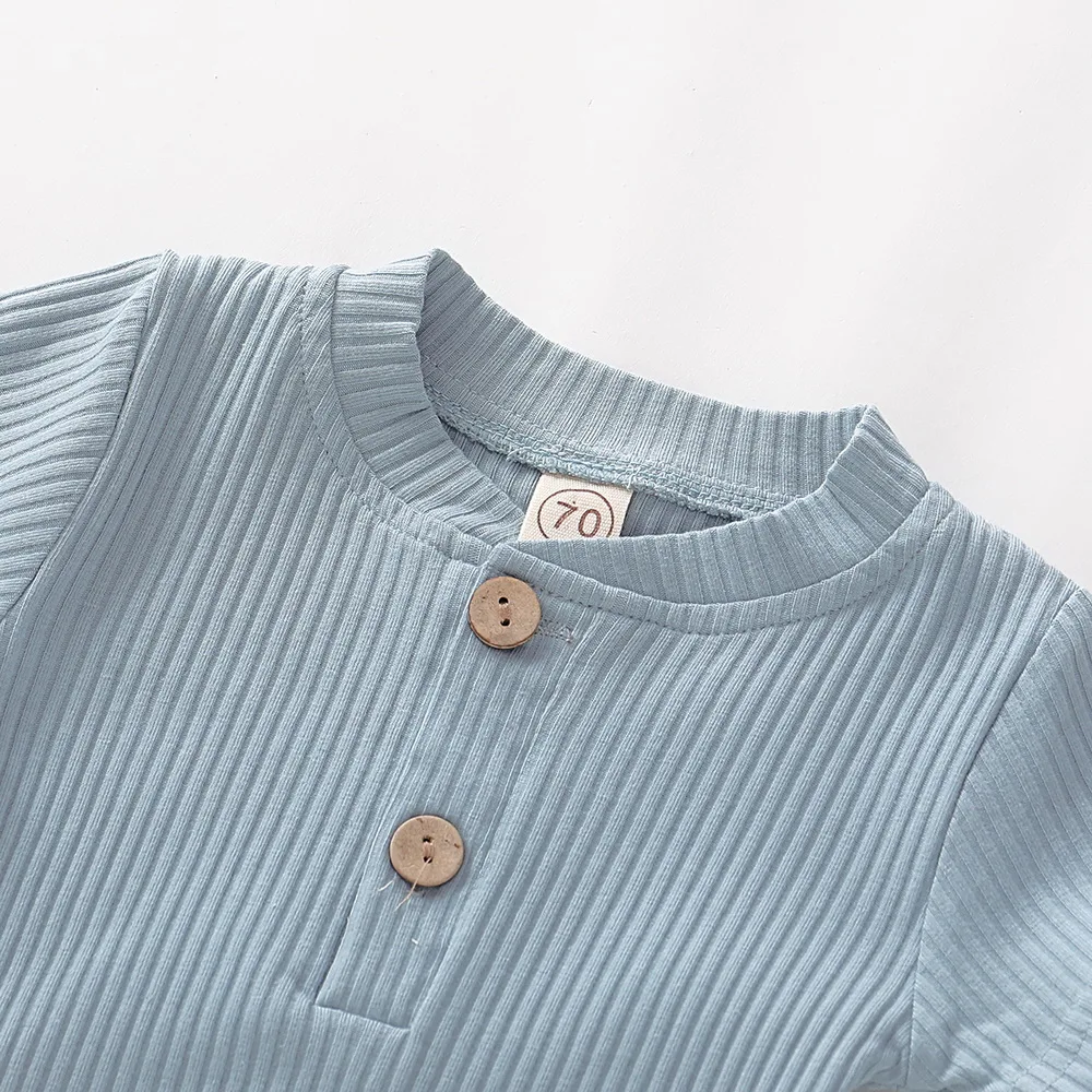 Summer Baby Clothes For Newborns Short Sleeve Solid color Bodysuits+Short Pants Fashion 2020 Toddler Clothing Boys Girls D40 | Детская