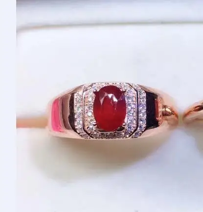 Male ring KJJEAXCMY, хорошее ювелирное изделие, 925 серебро, инкрустированное натуральным Рубином, кольцо для пары, костюм, поддержка обнаружения - Цвет камня: Male ring