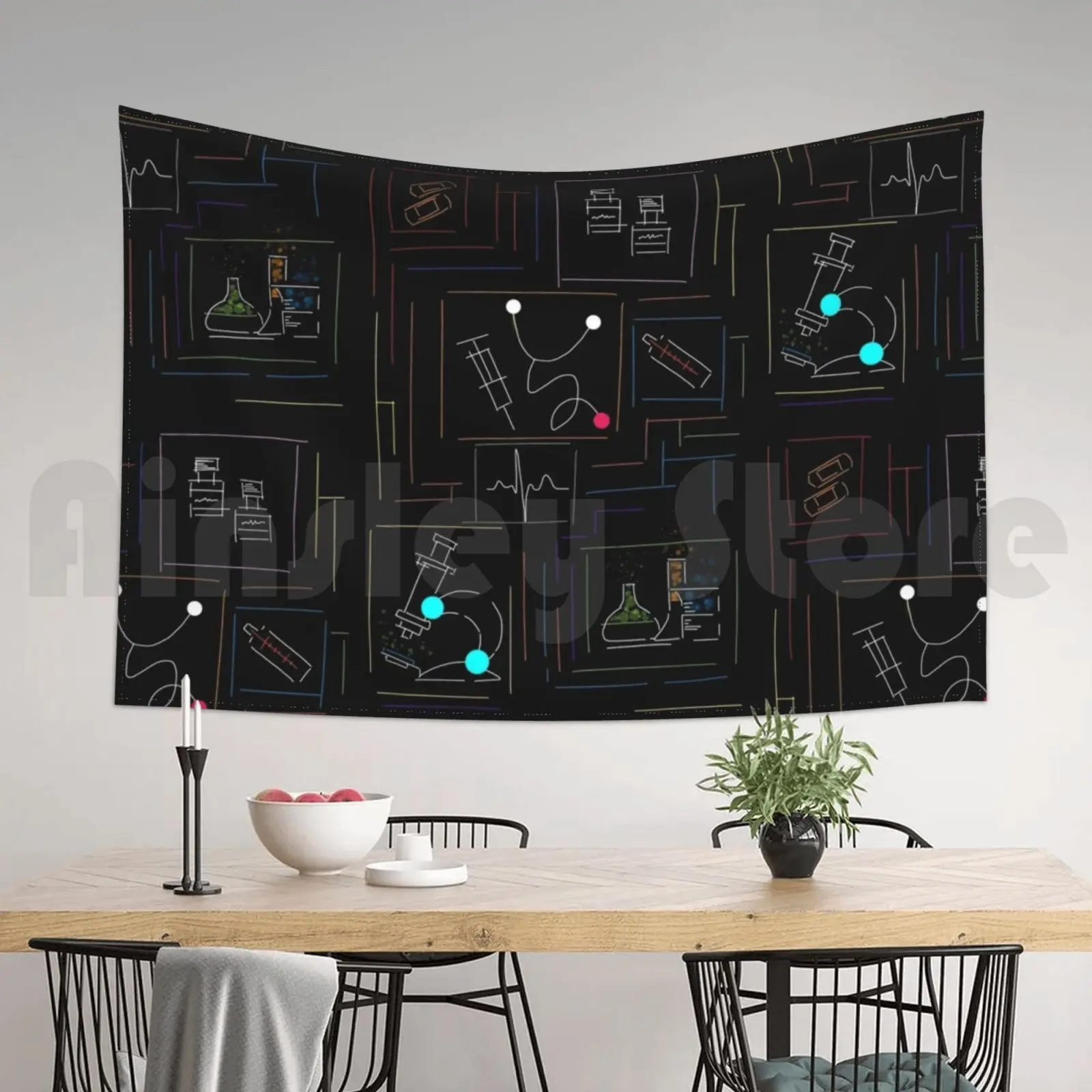 Гобелен Medecine шапка цвета черный Lab здравоохранение фармацевтический стетоскоп