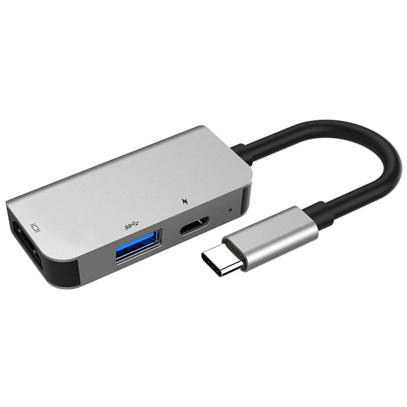 

USB3.1 Hub USB C to HDMI Adapter, 3 in 1 USB-C to HDMI Hub Dock with USB 3.0 Port, Type-C PD Charging Port 3-In-1