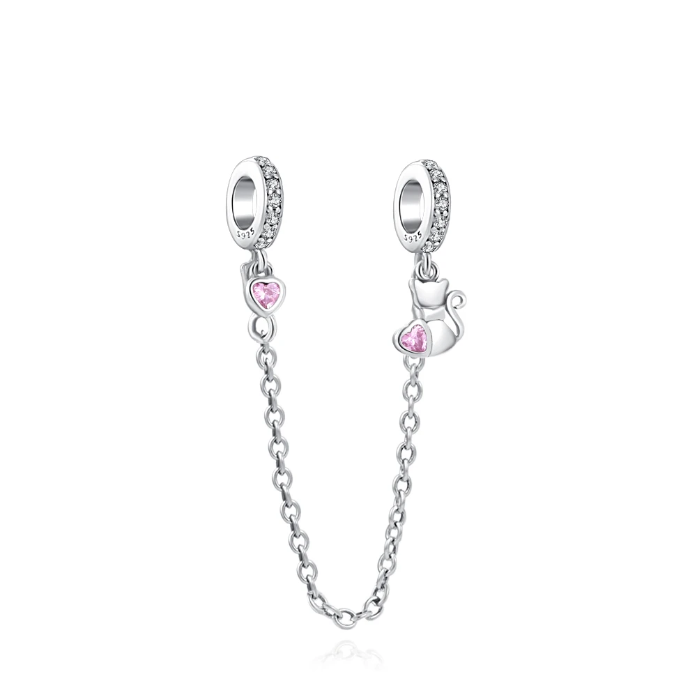 Цепочка женская из серебра 925 пробы с подвесками-шармами |