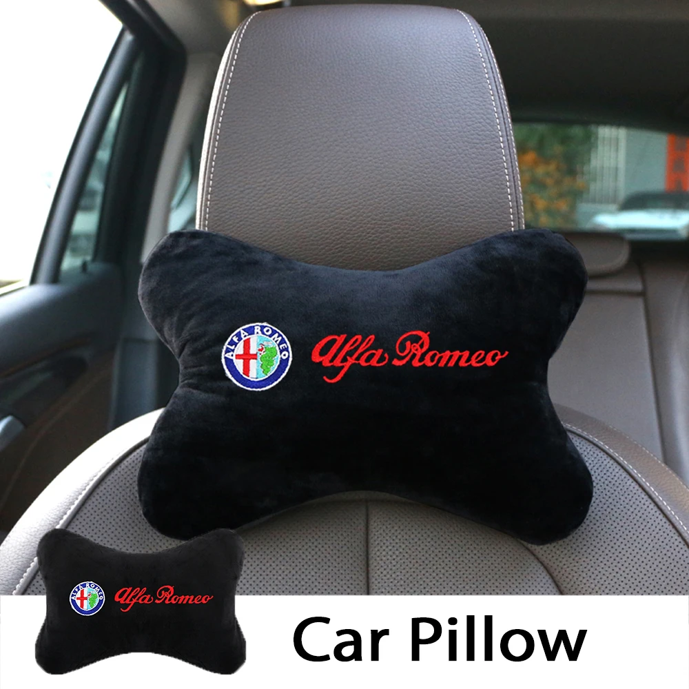 

Car Neck Head Pillows Auto Seat Rest Cushion Backrest Pillow Support For Alfa Romeo Spider Giulia Giulietta 147 4c Mito Stelvio