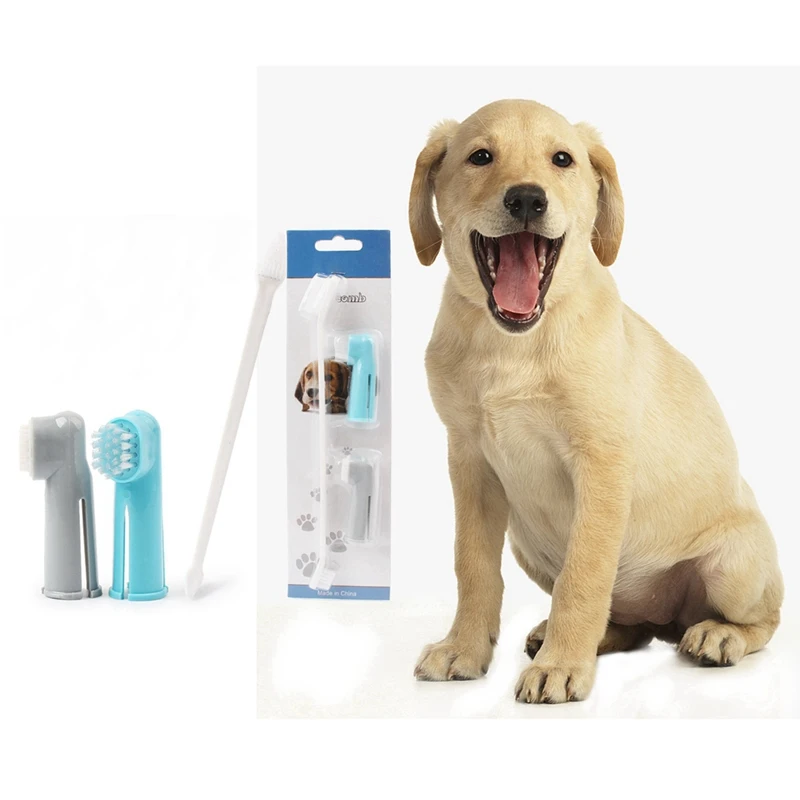 Набор зубных щеток для домашних собак запасная зубная щетка пальцев набор ухода