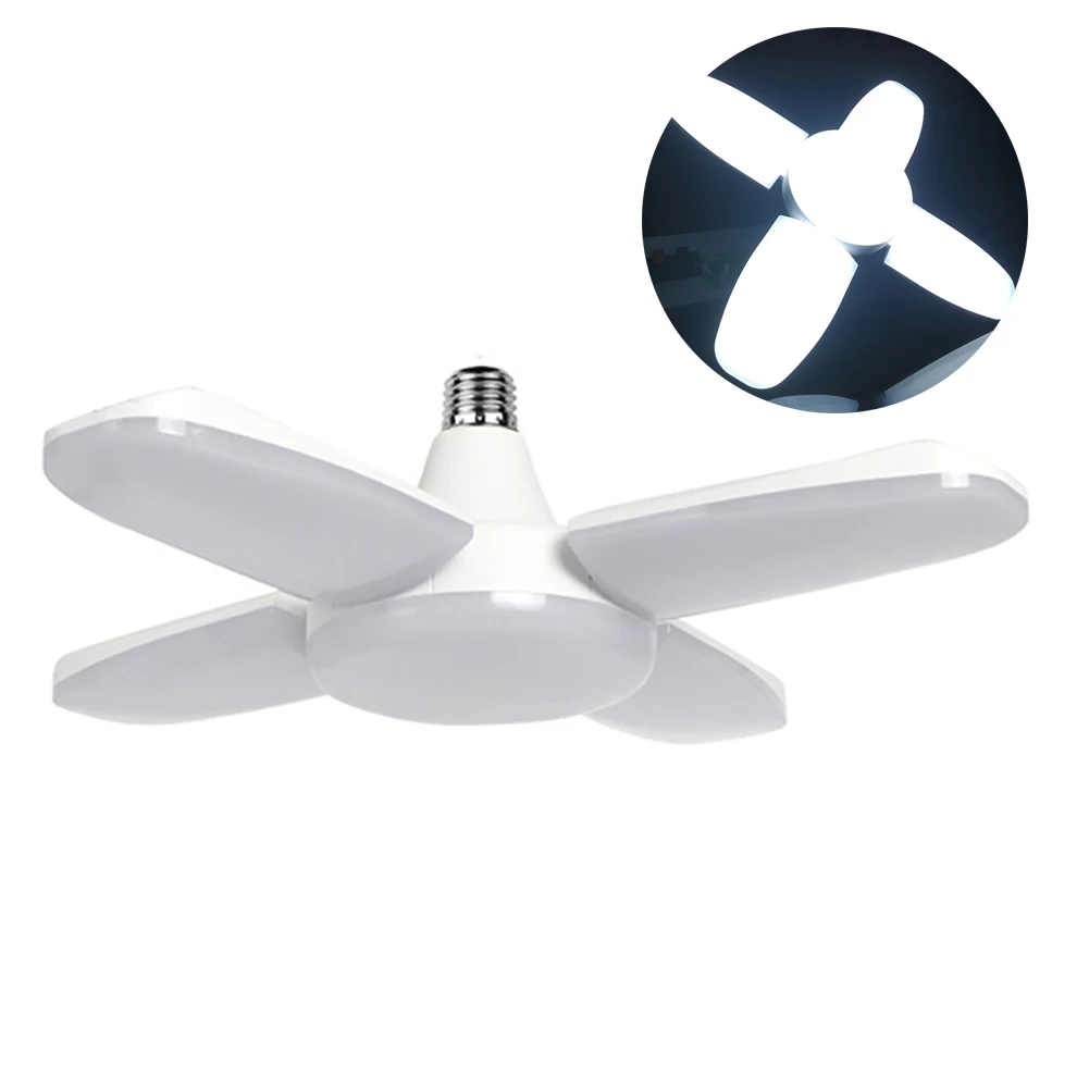 

60W E27 LED Bulb Super Bright Foldable Fan Blade Angle Adjustable Ceiling Lamp Home Energy Saving Lights Warehouse Lamp Lights