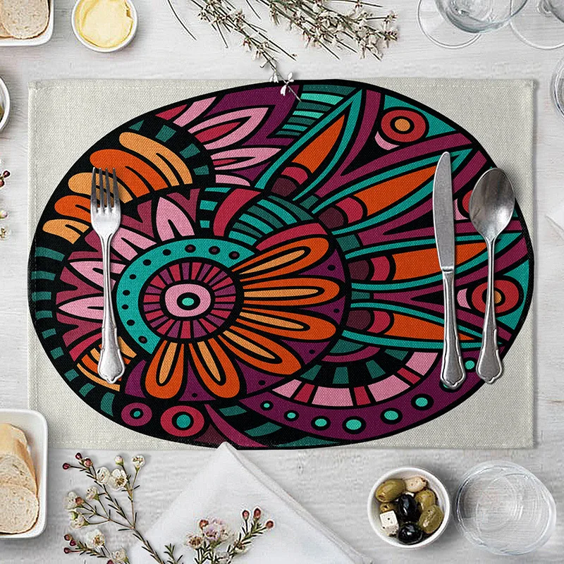 Круглый мандала для Кухня обеденный стол коврик каботажное судно бельевые