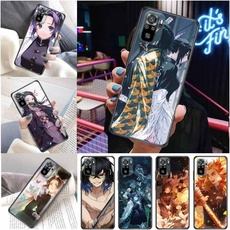 

Demon Slayer Kamado Nezuko Agatsuma Zenitsu Kimetsu No Yaiba Kamado Tanjirou Phone Case For Xiaomi Redmi Note 10 10T Pro