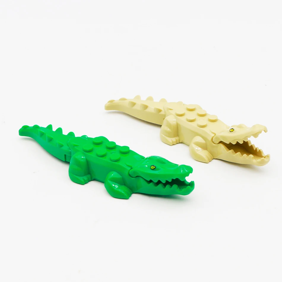 

Animal Building Blocks City Creator Farm Garden Crocodile Shark Leopard Dinosaur Figure Accessories MOC Bricks Toys For Children