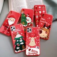 cartoon christmas phone case for iphone 7 8 plus 6 6s se2 santa claus tree reindeer for iphone 12 13 11 xr x xs pro max cover