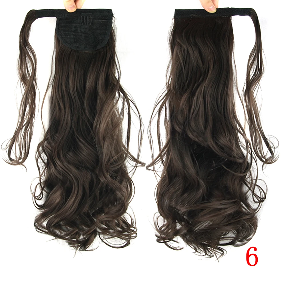 Curly 6 Soowee 22 дюймов длинные прямые синтетические волосы конский хвост накладные волосы шиньон Феи хвост шпильки - Цвет: Curly 6