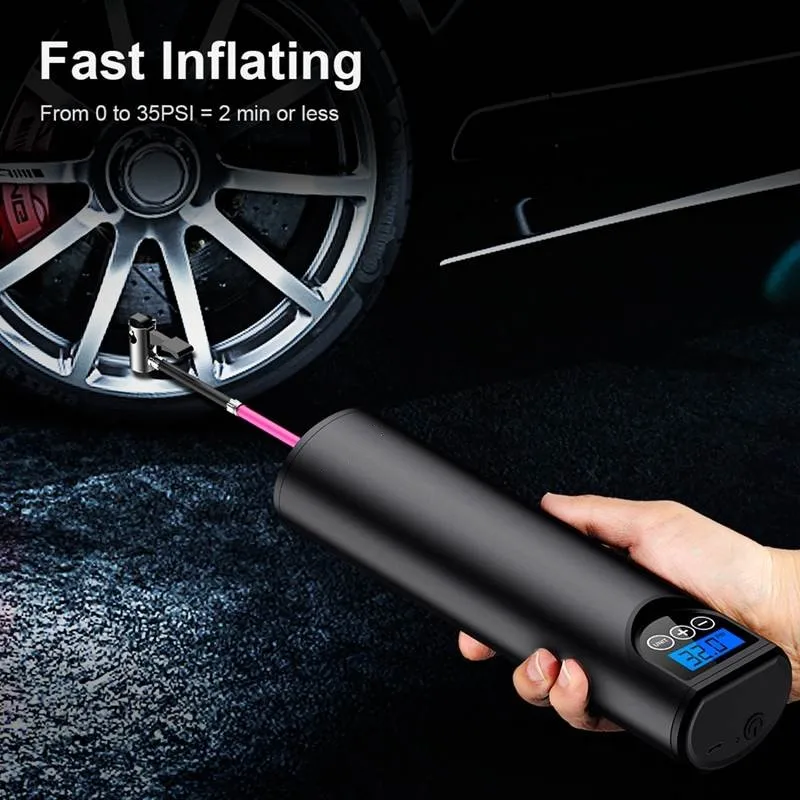Precio Neumáticos Para Bicicletas De Coche, Bolas, Anillos De Natación 12V 150PSI, Compresor De Aire Inalámbrico USB, Bomba Inflable Portátil LCD De Mano