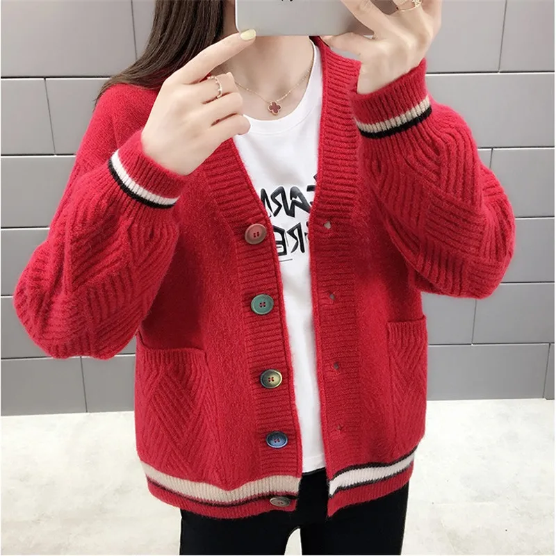 Acylic женский осенний зимний свитер куртка пальто верхняя одежда с длинным рукавом