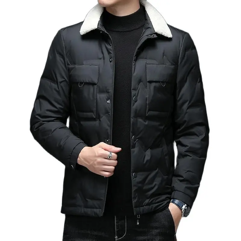 

M.Y.FANTASY 2021 Top Grade New Brand Casual Fashion Fur Collar Jacket Men Premium Duck Down Windbreaker Winter Puffer Coats Mens
