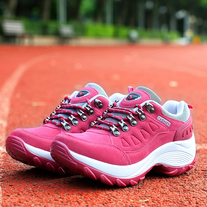 Women Tennis Shoes Sneakers Basket Femme Thick Bottom Platform Lace-Up Breathable Woman Shoes Ladies Height Wedge Shoes 35-42