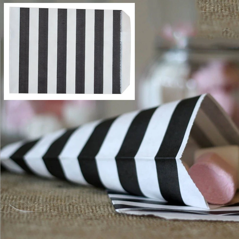 12 шт. 13x19 см DIY конфеты полосатые бумажные пакеты сладкий любимый буфет Подарочный