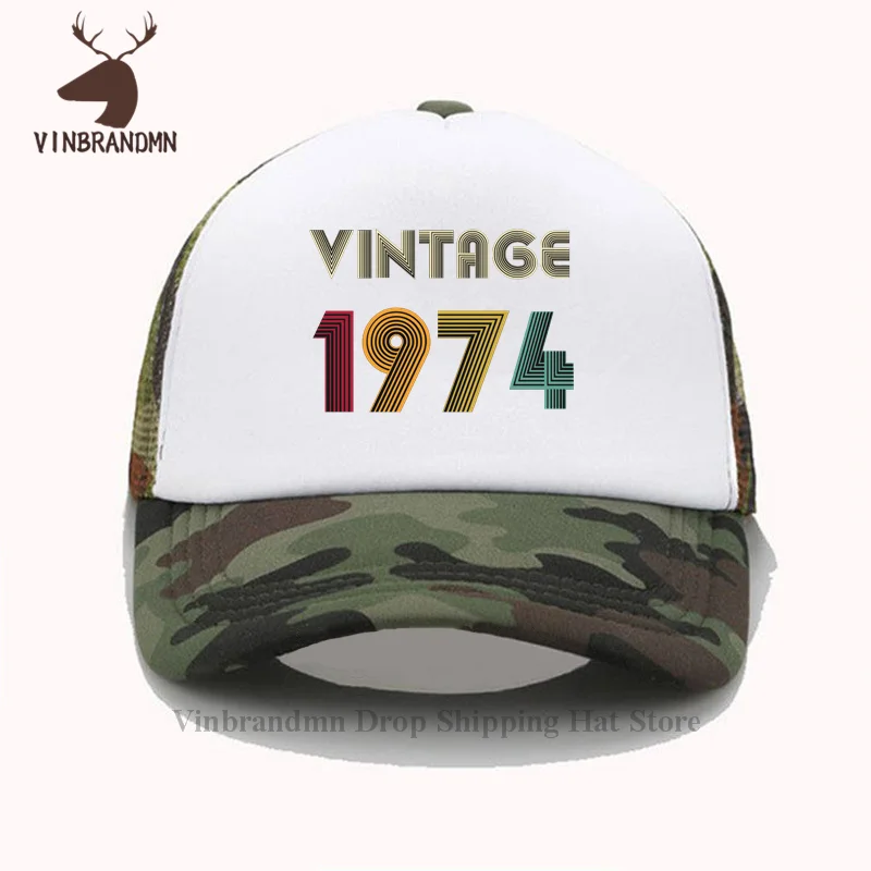Винтажная бейсболка 1974 ретро головные уборы для новорожденных в году