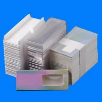 shipping free 50 sets lashes diy package eyelashes empty box white tray clear lid laser colorful golden onion paper cover